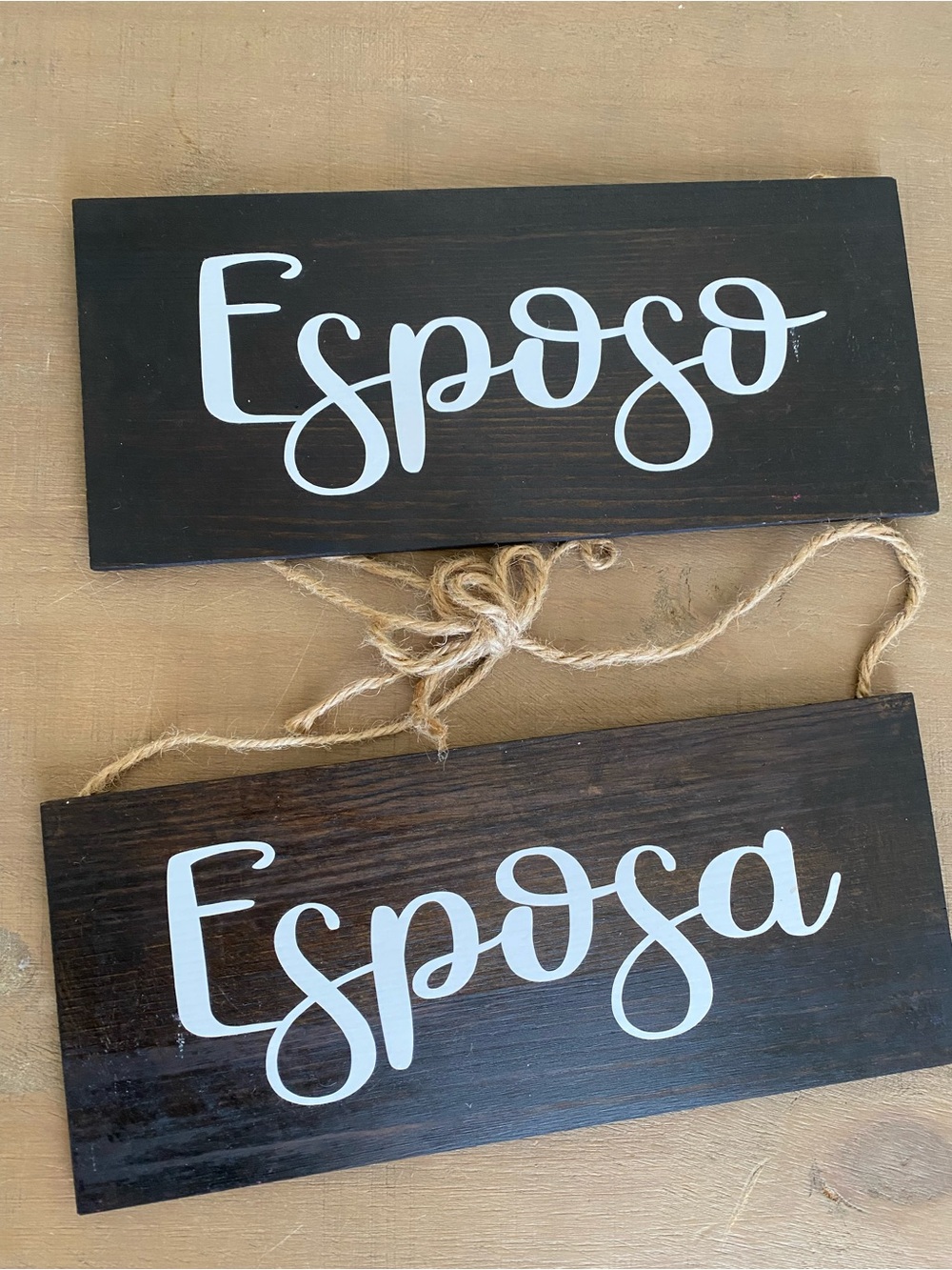 Home decor or Wedding Chair signs - Esposo y Esposa
